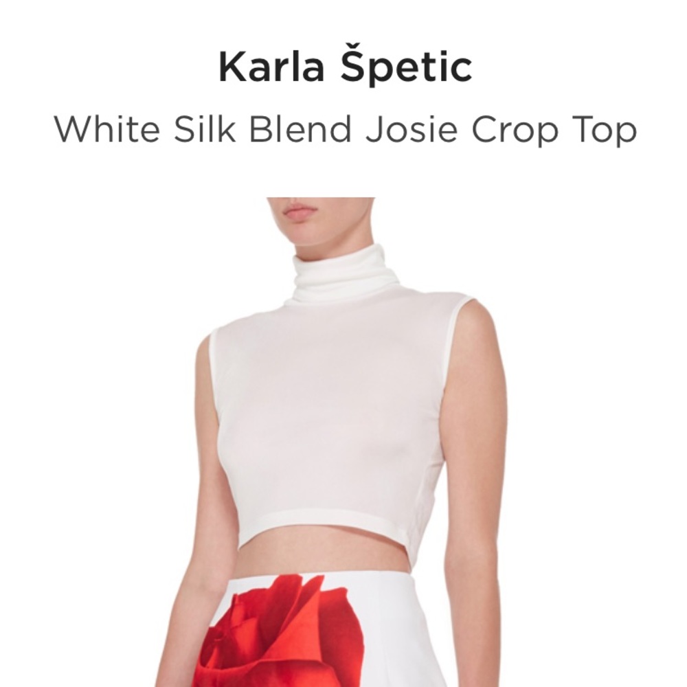 Karla Spetic white silk blend crop top
